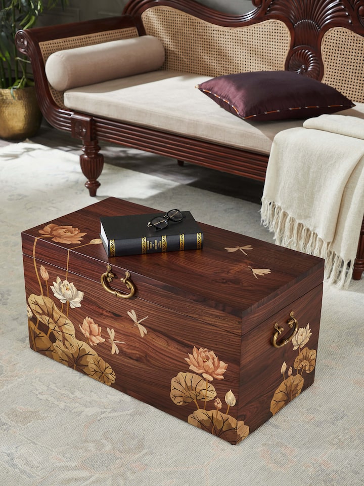 Lifestyle view of the Rosewood Inlay Trunk