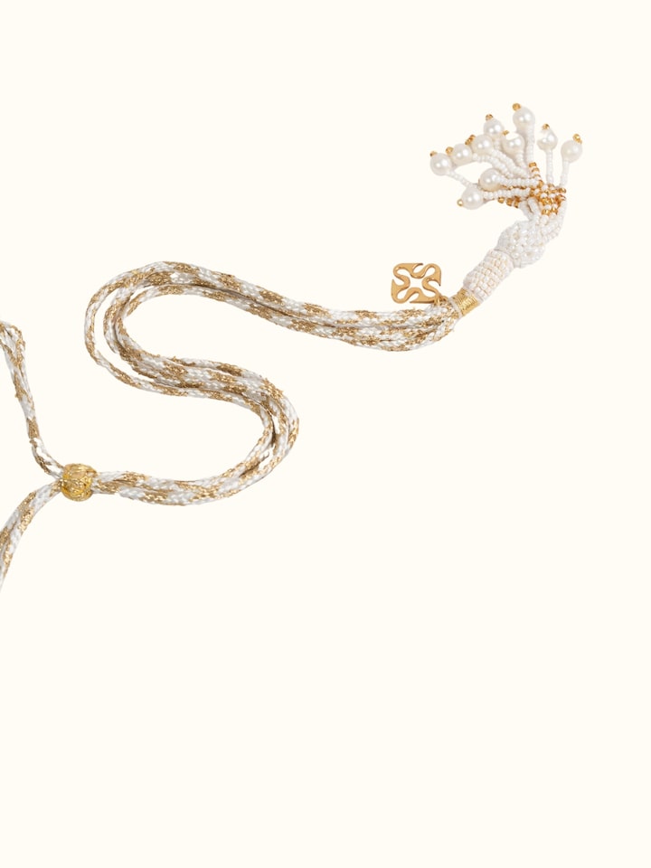 Detail shot of Dank Polki Silver Collar Necklace