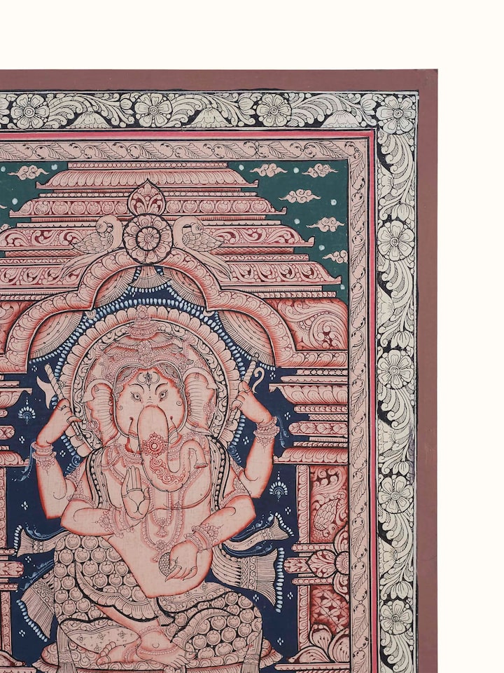 Detailed view of the Ganesha Pattachitra Painting