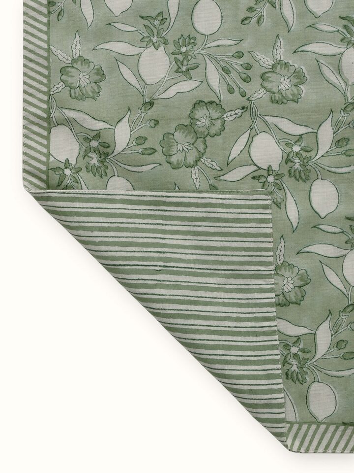 Back view showing the fabric weave and the quality finish of the table runner edges