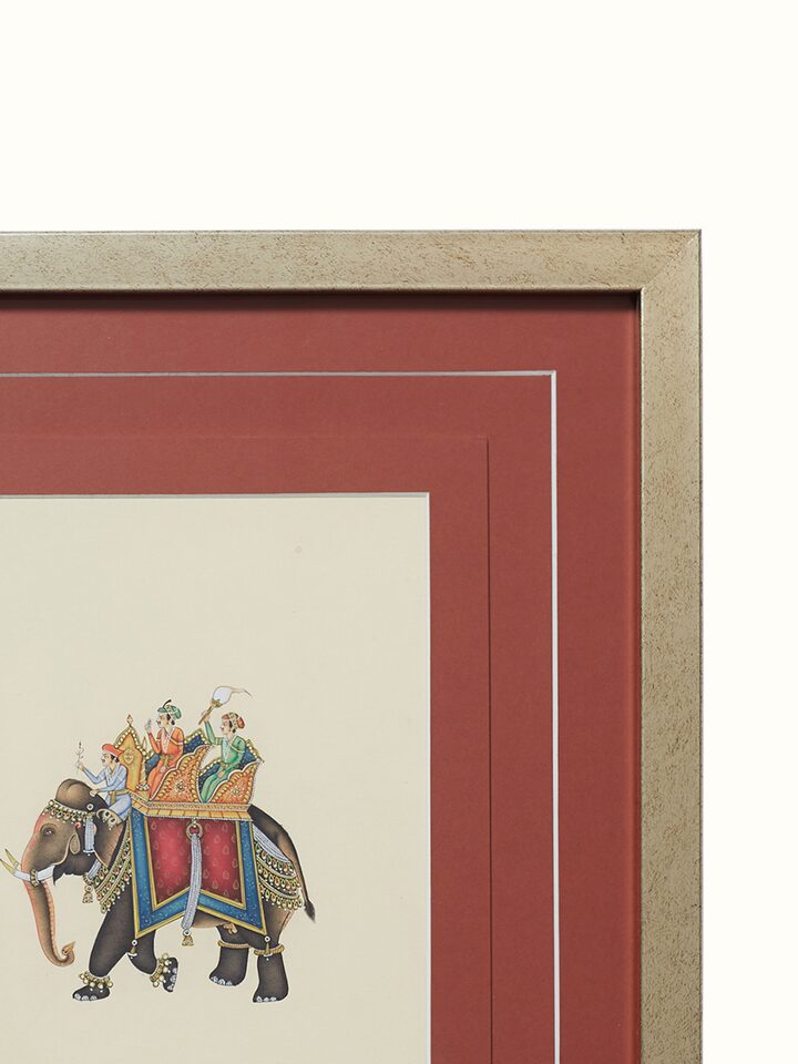 Close-up detail of the Royal Elephant Savari Miniature Painting