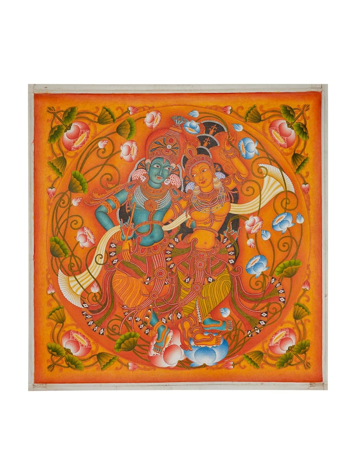 Front view of Padma Rasa Kerala Mural Painting showing the complete artwork and composition