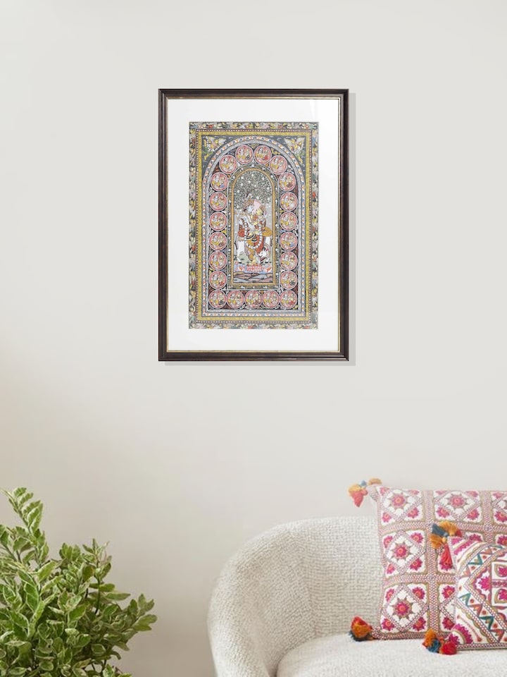 Left-side view of the Radha Krishna Rasa Patachitra Painting