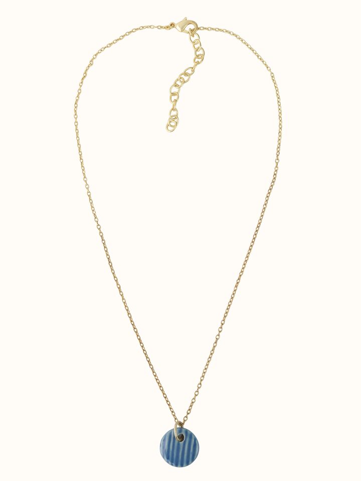 Front view of Ceramic Pendant & Chain displaying its vibrant design and polished ceramic finish.