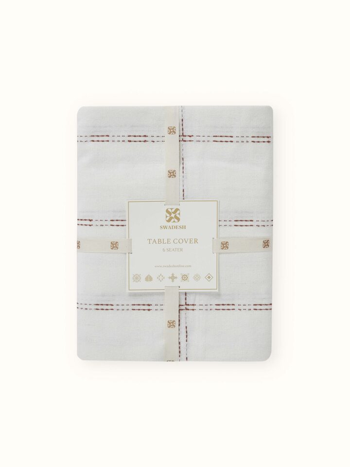 Angled perspective capturing the overall craftsmanship and natural cotton fibers