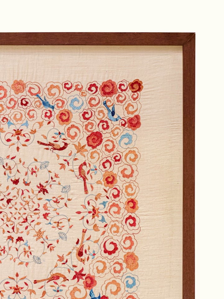 Detail view of the Embroidered Vyom Chamba Rumal