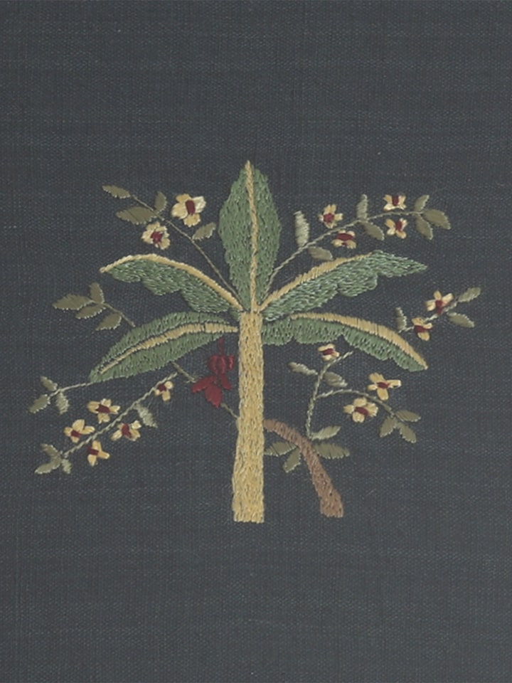 Rear detail view of the Banana Tree Chamba Rumal Wall Hanging