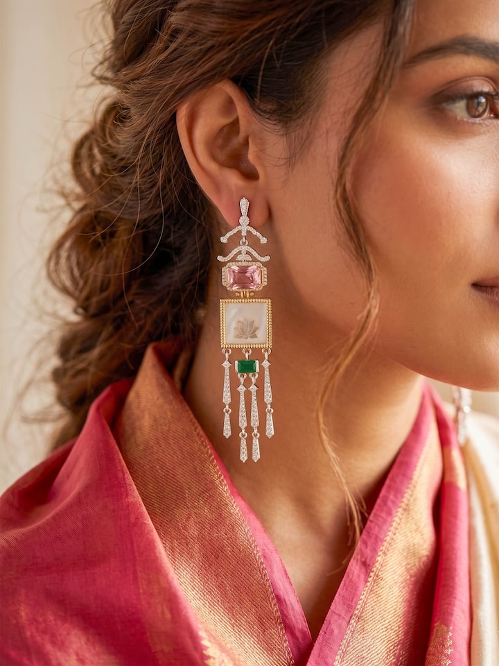 Parchinkari Silver Drop Earrings by Swadesh