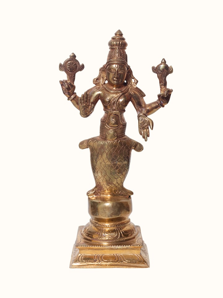 Decorative detail of the Bronze Cast Dasavatar Idol