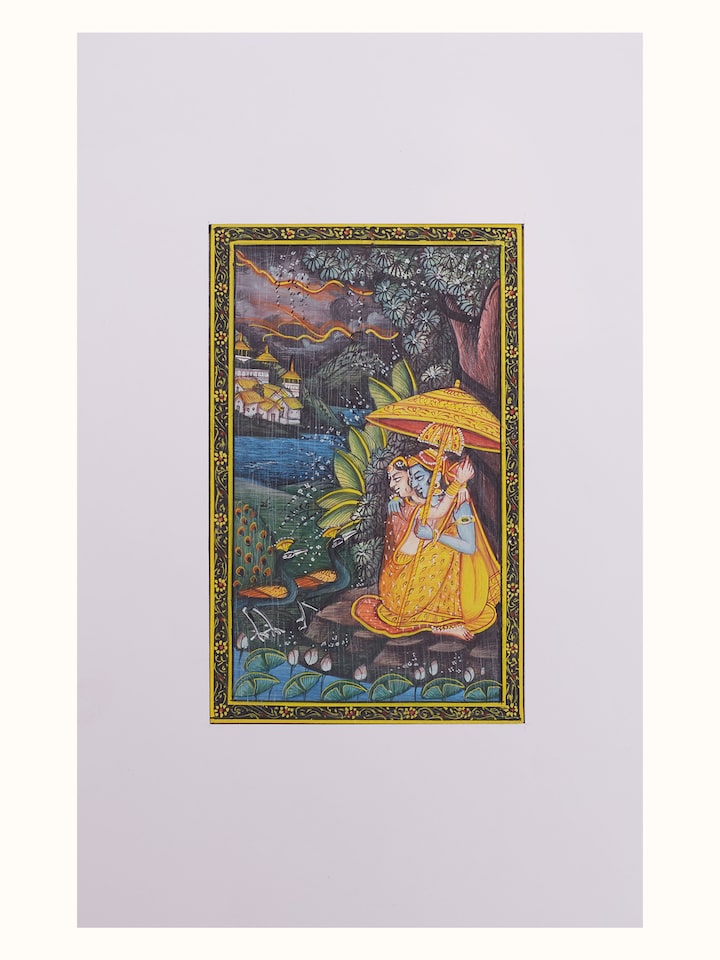 Front view of the Radha Krishna Love Miniature Painting