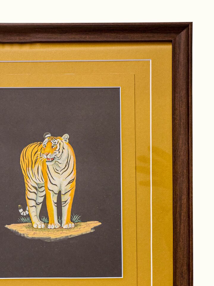 Close-up detail of the Tiger Miniature Painting