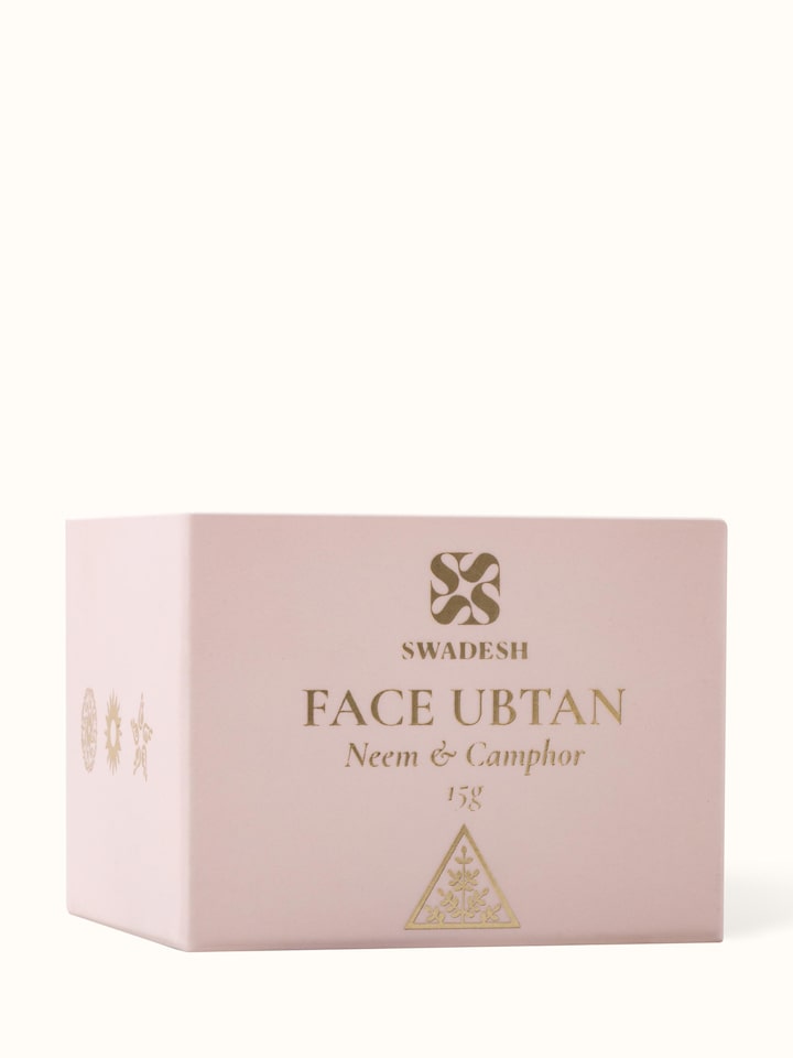 Close-up of Face Ubtan Neem & Camphor showing its rejuvenating properties and herbal ingredients