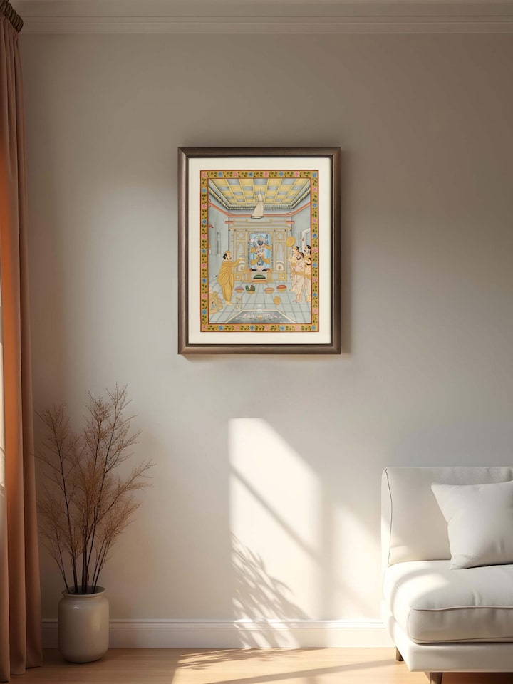 Left-side view of the Shrinathji Aarti Pichwai Painting