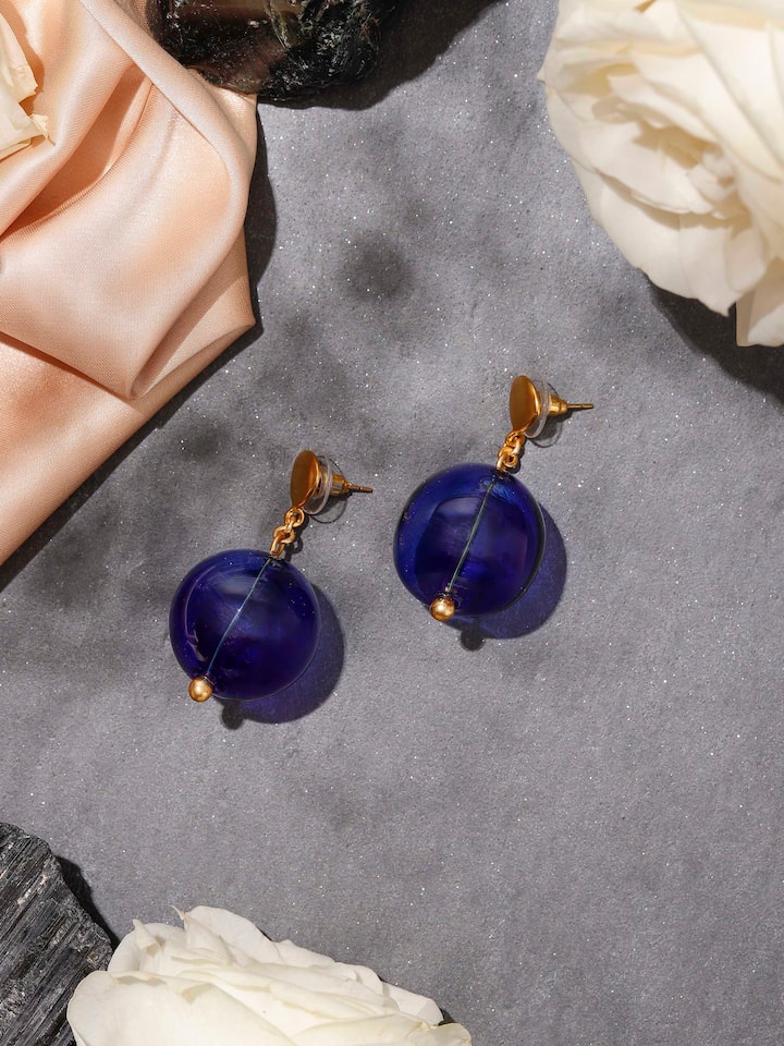 Silver Flame Glass Drop Earrings
