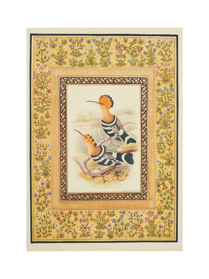 Front view of the Hudhud Floral Boarder Miniature Painting