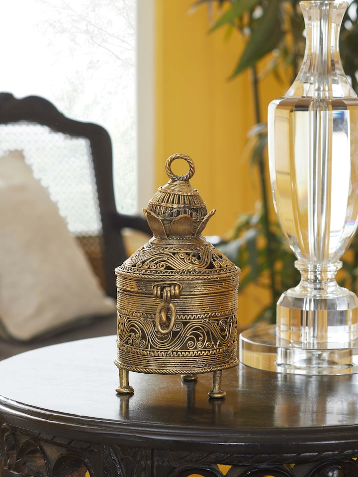 Lifestyle view of Dhokra Brass Box