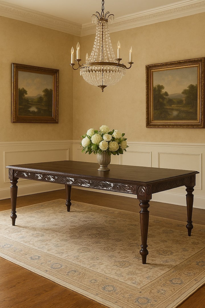 Carved Rosewood 6-seater Dining Table