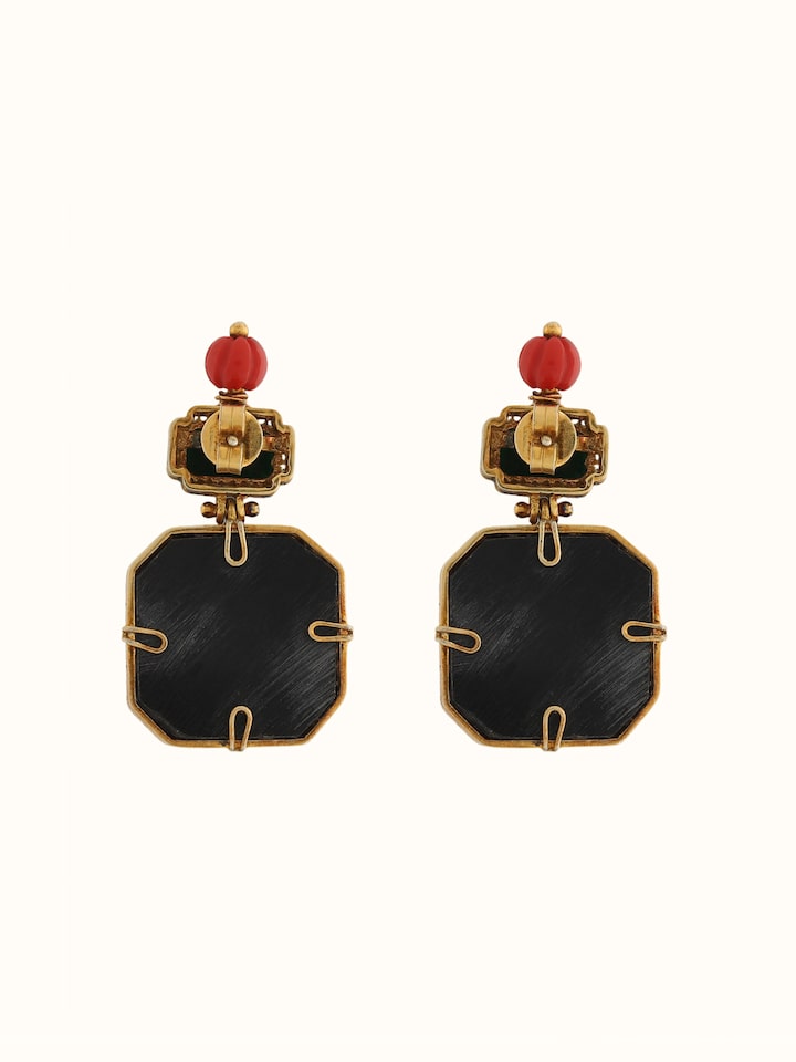 Back view of the Parchinkari Silver Drop Earrings