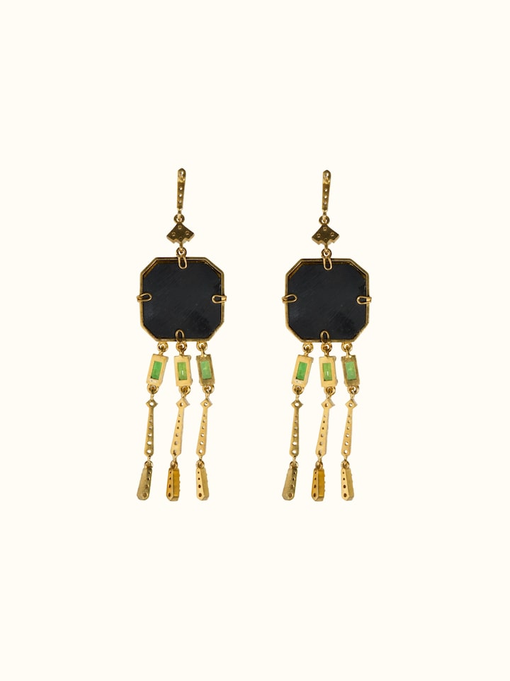 Back view of Parchinkari Silver Drop Earrings