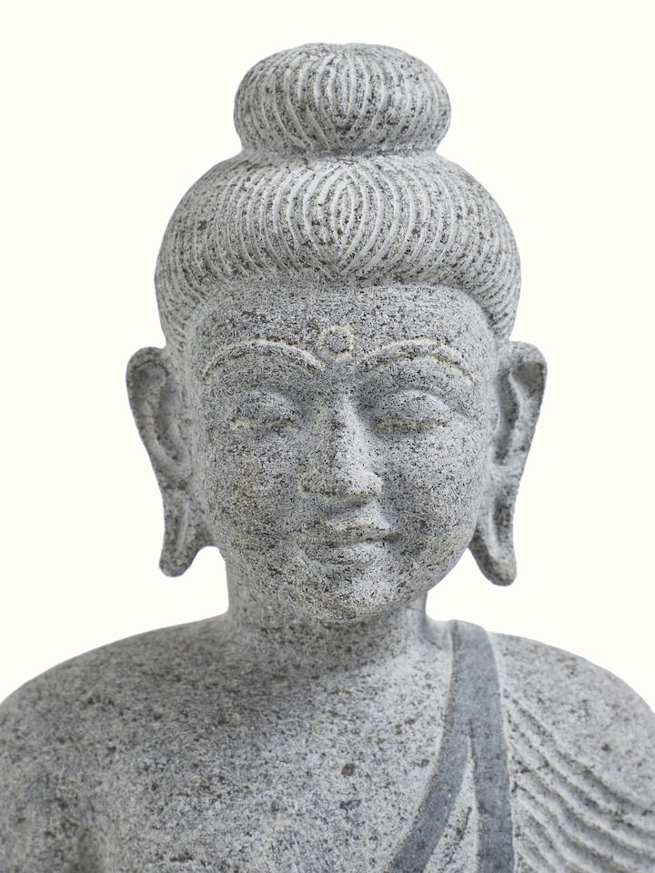 Detail shot of Buddha Stone Carving Idol