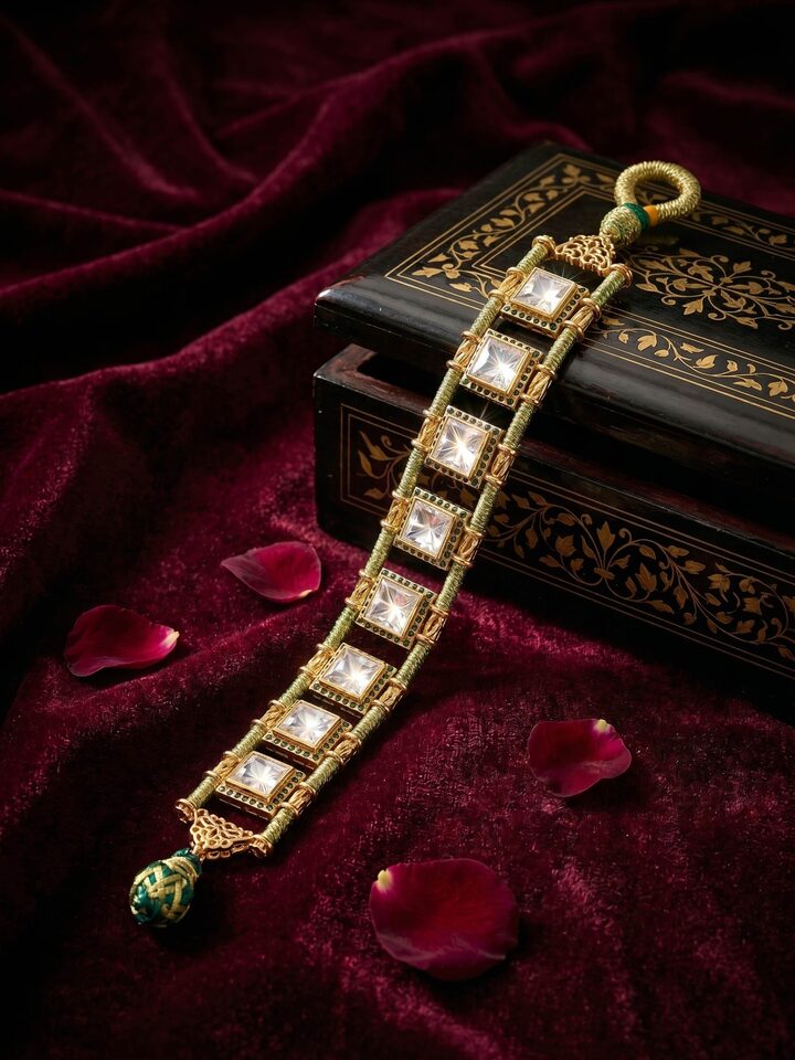 Styled view of Silver Smithing Bracelet worn on the wrist, showing how it looks styled, in an alternate close-up