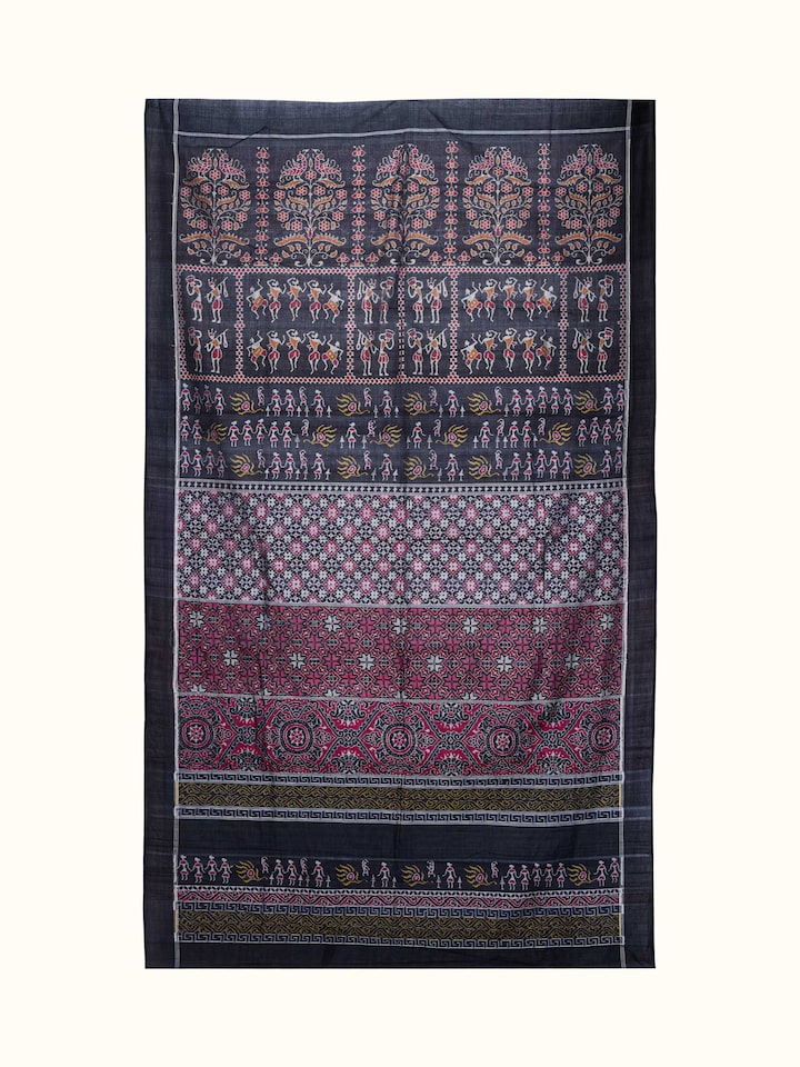Front view of the Odisha Ikat Motif Wall Hanging
