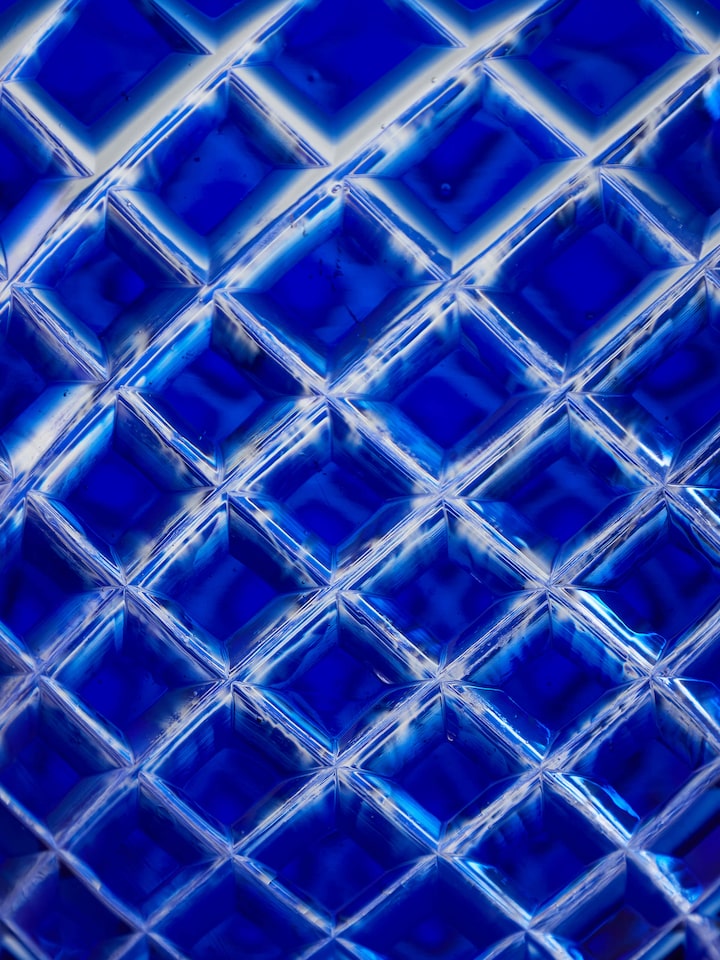 Detailed view of Blue Stone Glass Work Vase emphasizing fine craftsmanship and the unique glass design.