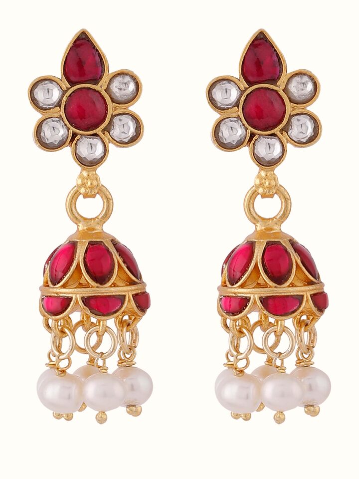 Front view of Silver Smithing Jhumkas