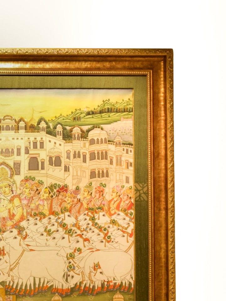 Side view of the Sandhya Aarti Pichwai Painting