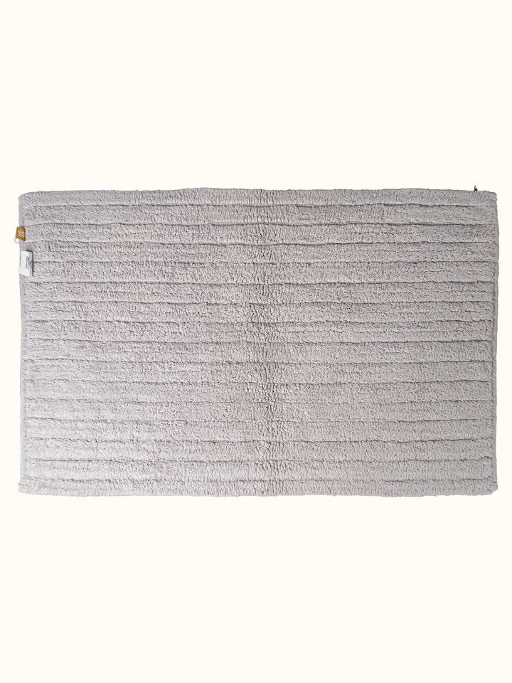 Nityam Vertical Stripes Beige Bath Mat