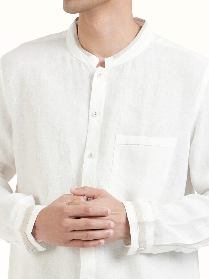 White Cotton Hand-spun Sleeveless Jacket