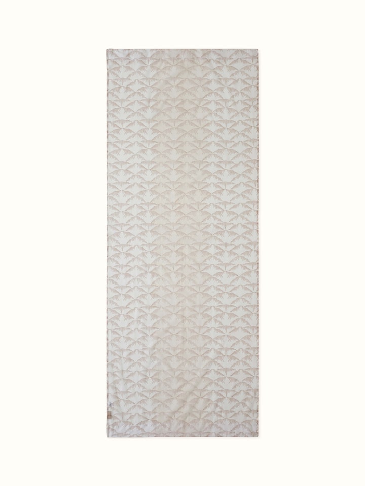 Parvat Beige Cotton Silk Sanganeri Hand Block Printed Curtain, Long Door (9 Ft)