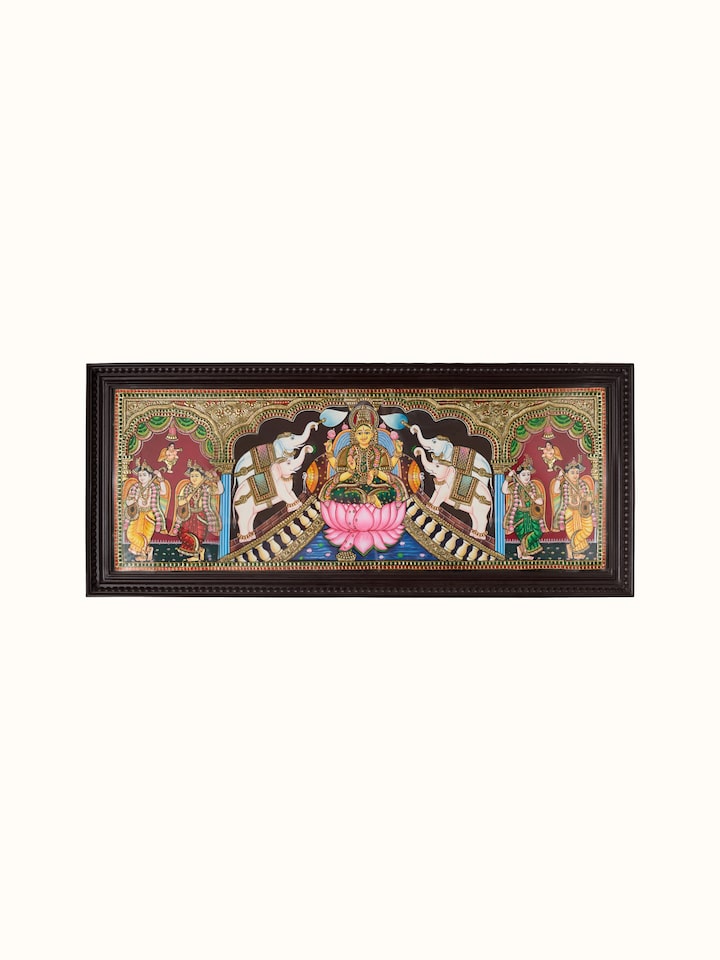 Front view of the Gaja Lakshmi Tanjore Thanjavur Painting