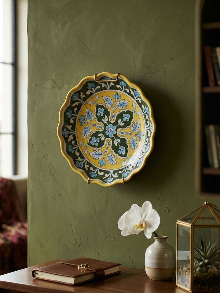 Blue Pottery Ceramic Decorative Plate