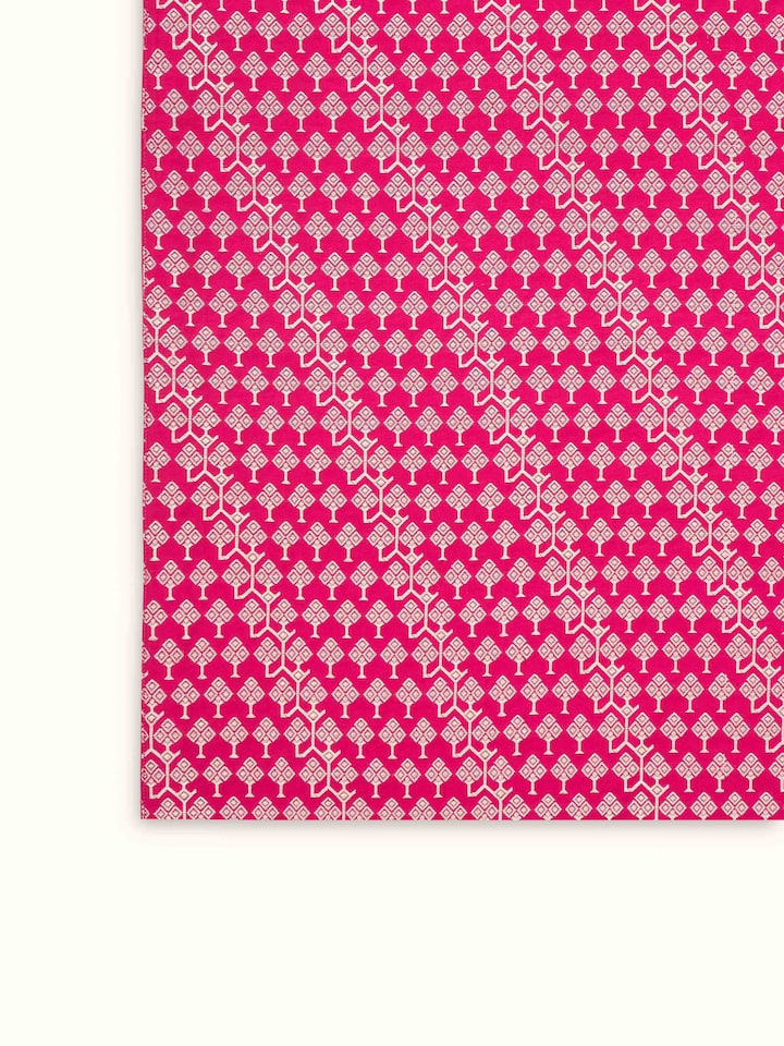 Avasa Pink Diagonal Stripe Banarasi Silk Brocade Handloom Table Runner
