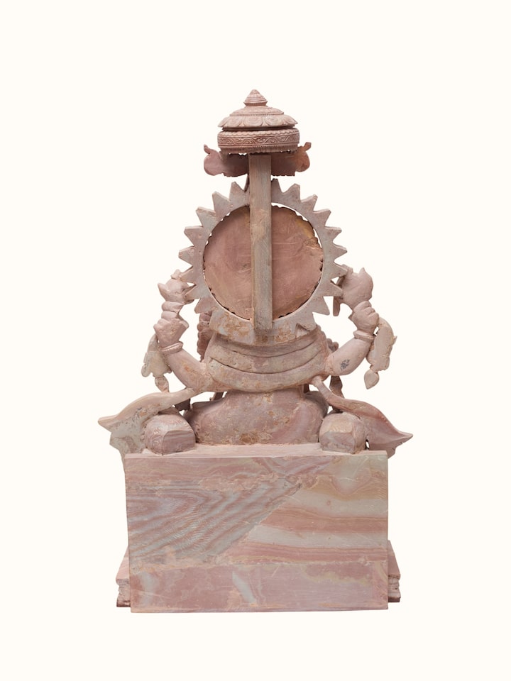 Back view of the Stone Carved Ganesha Idol