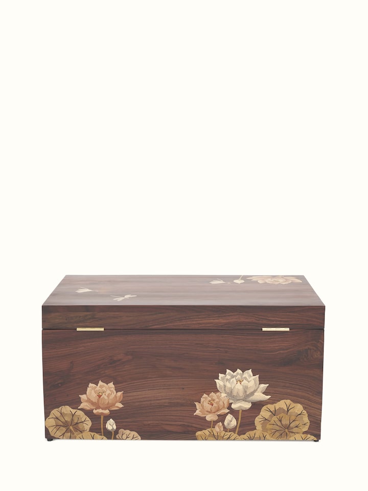 Back view of the Rosewood Inlay Trunk