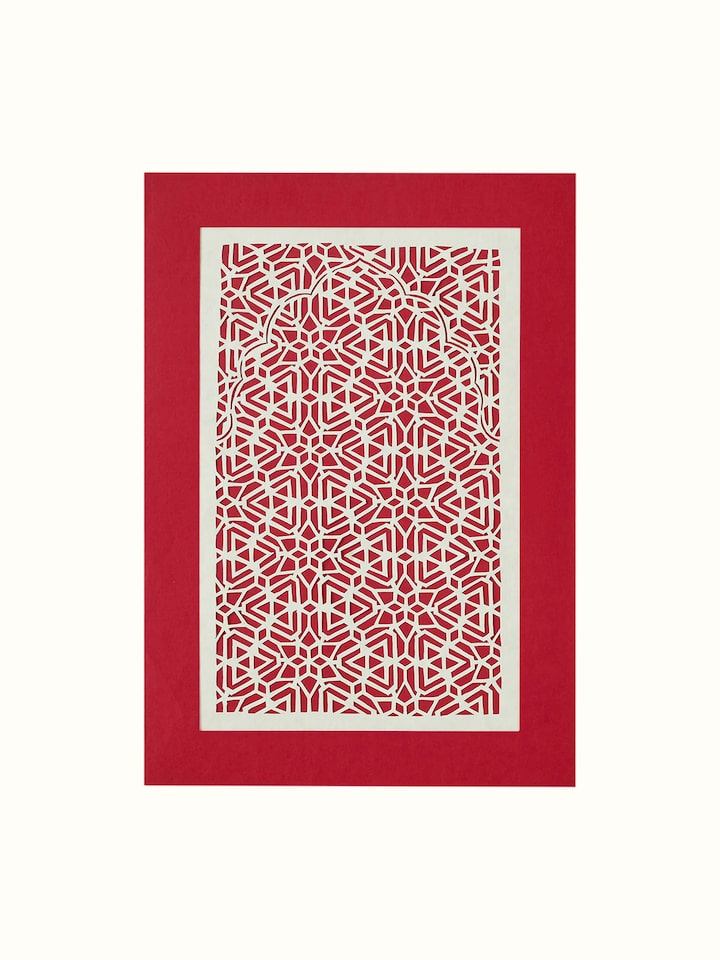 Full view of Sanjhi Paper Stencil Kata Jaali Wall Art, showcasing the intricate stencil design