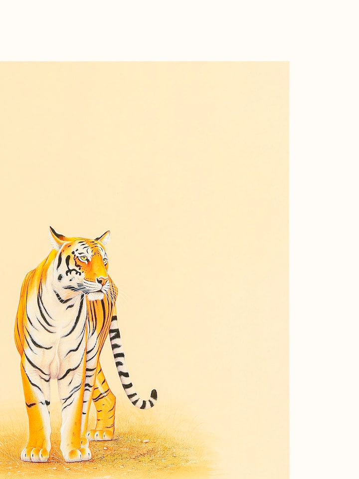 Detail view of the Tiger Miniature Painting