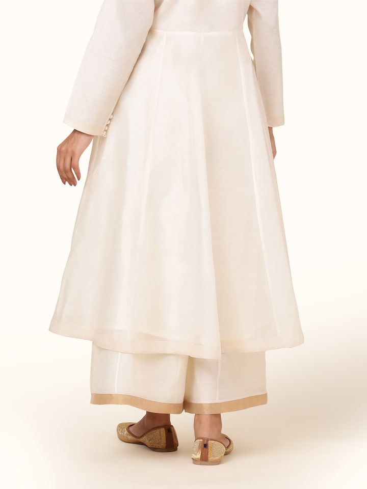 Back view of sharara set with focus on minimal styling and clean silhouette
