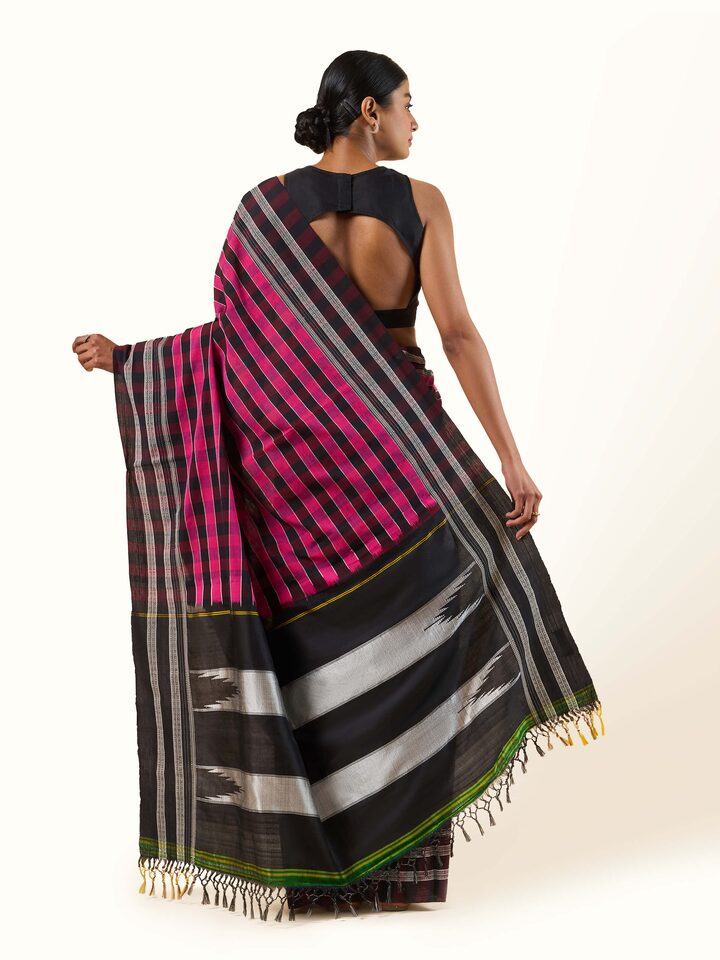 Pink Cotton Silk Ilkal Saree