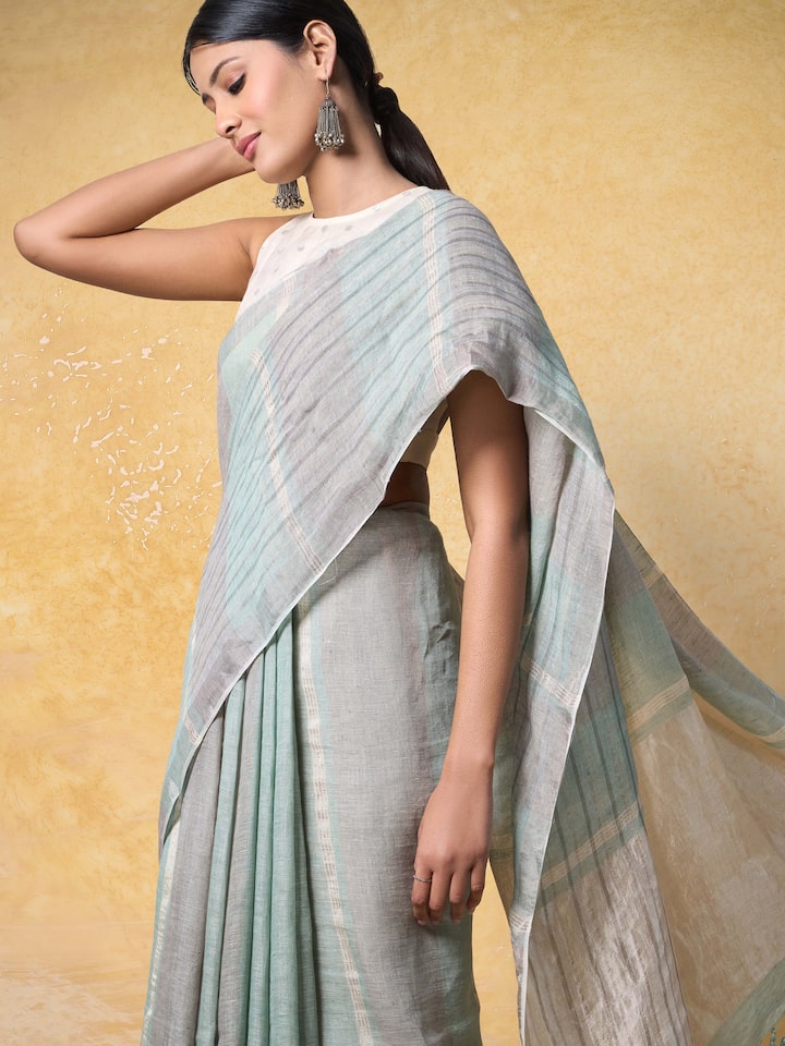 Side angle revealing the effortless, airy charm of the fabric.