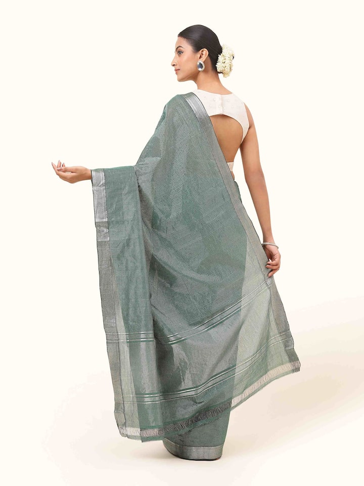 Green Cotton Mangalgiri Saree