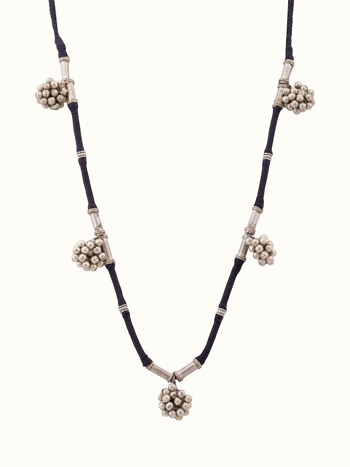 Front view of Lambani Collar Necklace highlighting its intricate beadwork and traditional design.