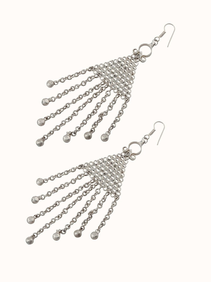 Detailed view of Lambani earrings emphasizing vibrant design and fine craftsmanship.