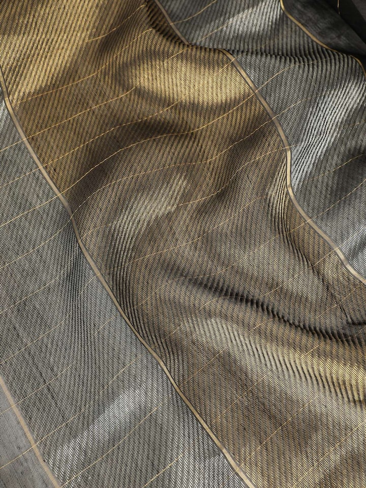 Black Cotton Silk Chanderi Dupatta