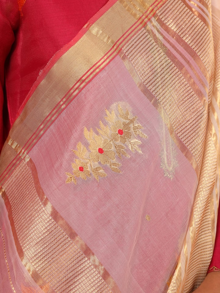 White Cotton Silk Chanderi Dupatta