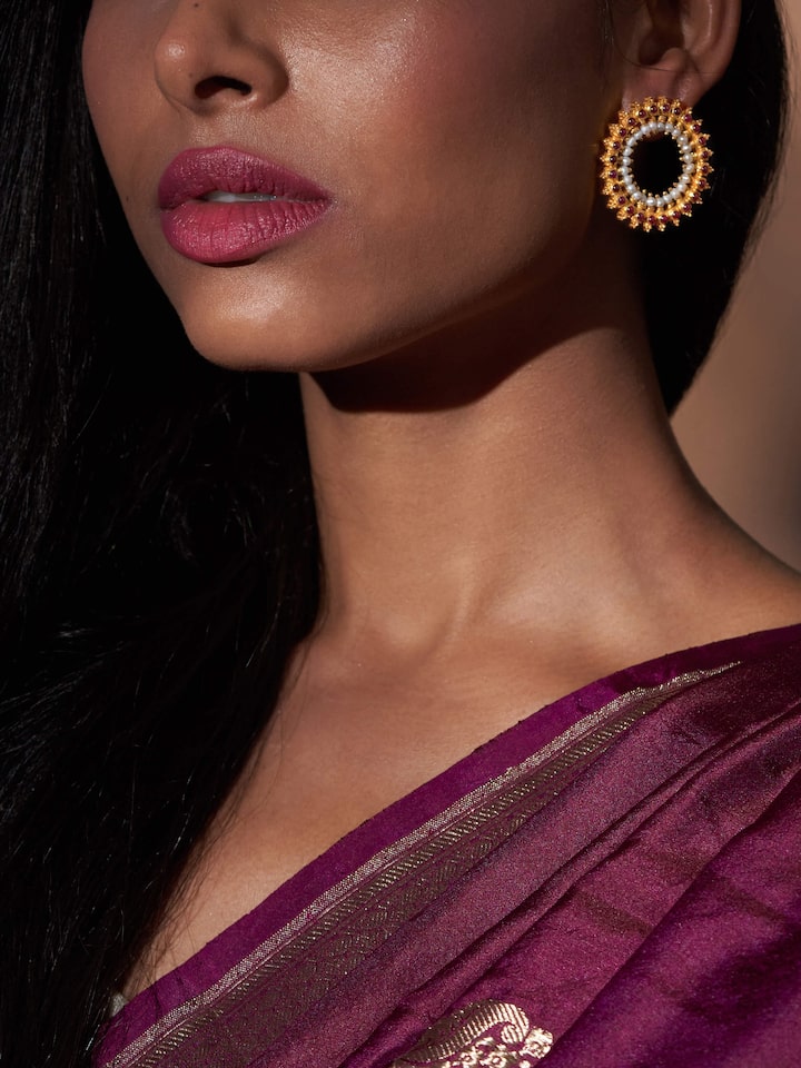 Detailed shot showing design and finish of silver studs