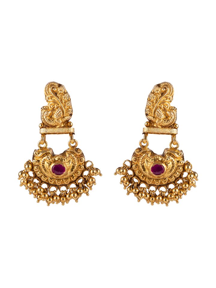 Front view of Nakash Silver Drop Earrings featuring elegant silver design with intricate detailing and drop style.