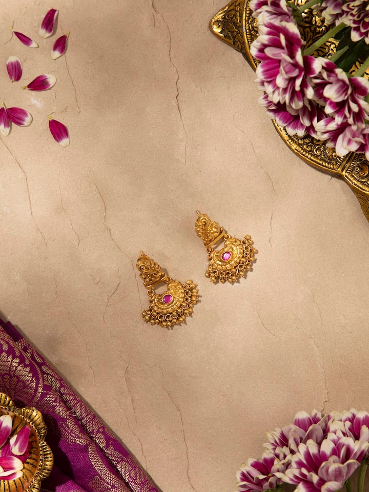 Back view of Nakash Silver Drop Earrings showing the smooth finish and secure earring fastening.
